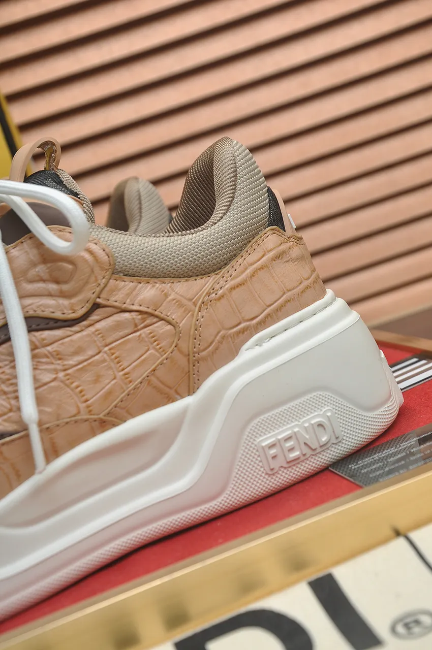 Men's shoes 💰600💶 [Fendi] The latest casual sports shoes 🔥 Many 💑 stars have the same style FD match. The original version is a one-to-one replica. Designer Kim Jones's first fendi match and Donkey brand Trainer basketball sneakers. Material: Original silk mesh. Lining: Breathable mesh. Packaging: Original 1:1 matching high-end packaging. Size: 38-45 (45 is custom-made and cannot be returned or exchanged)